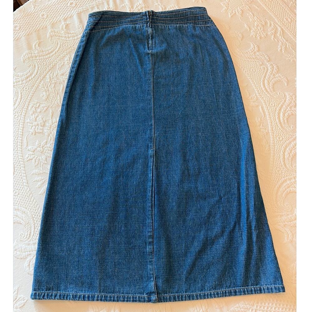 Emma James Denim Maxi Skirt Womens 12 NWT 100% Cotton Modest Western Blue - Picture 11 of 13